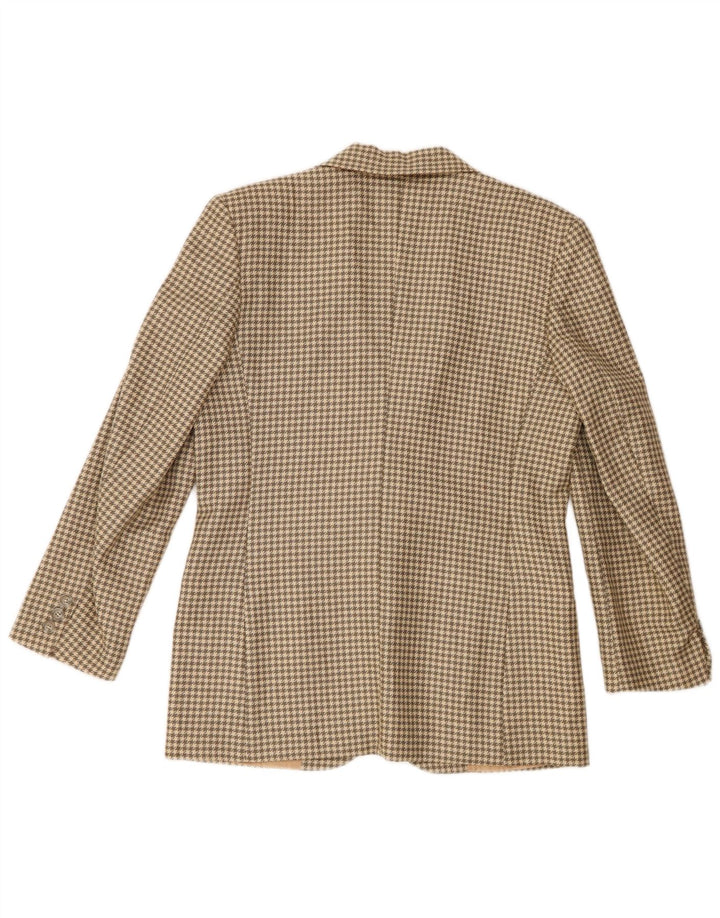 Anna Dame 2-knaps blazerjakke IT 44 Medium Beige Houndstooth Uld