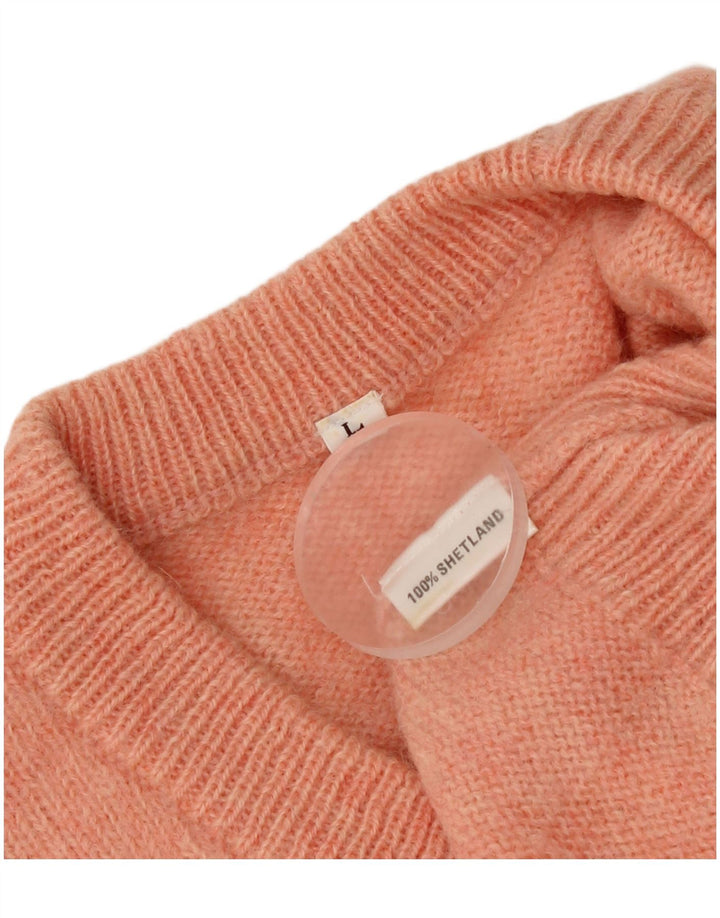 Vintage Herre V-hals sweater Stor Orange Argyle/Diamond