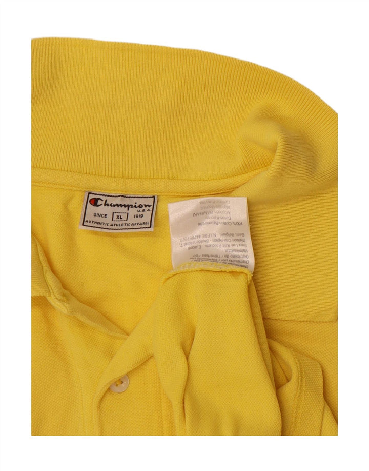 CHAMPION Mens Polo Shirt XL Yellow Cotton Vintage Champion and Second-Hand Champion from Messina Hembry 