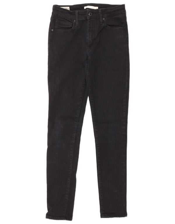 LEVI'S Dame 721 Skinny Jeans med høj talje W27 L30 sort bomuld