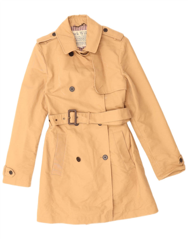 JACK WILLS Dame Trench Coat UK 10 Lille Beige Bomuld
