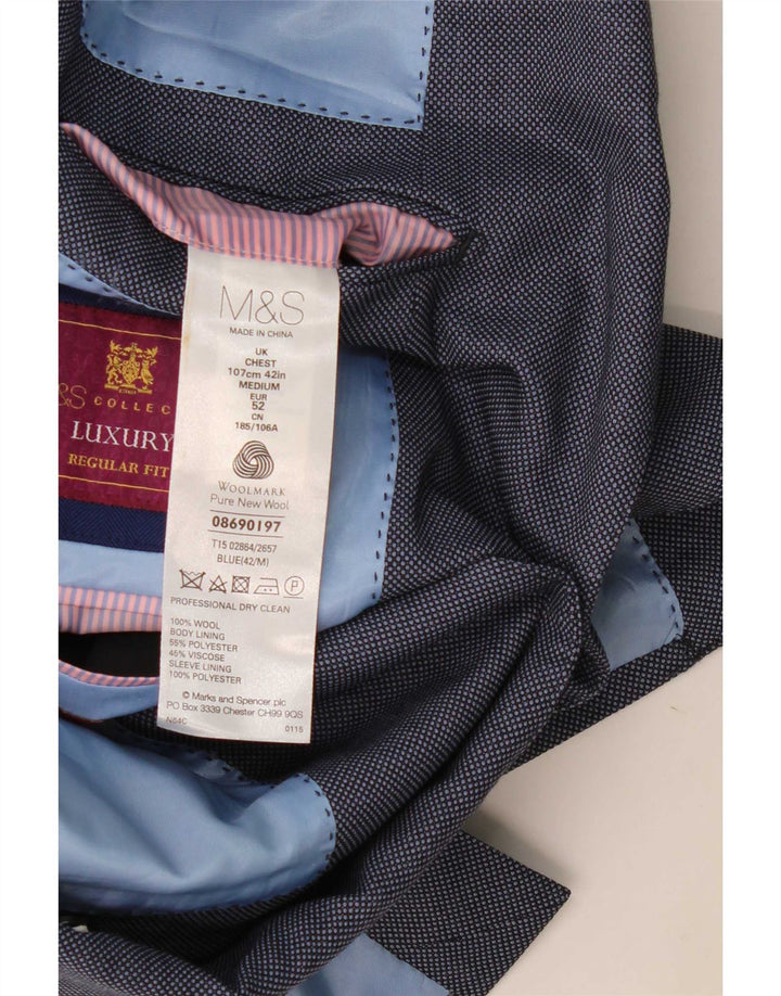 Marks & Spencer Herre Regular Fit Blazer Jacket UK 42 Large Navy Blue