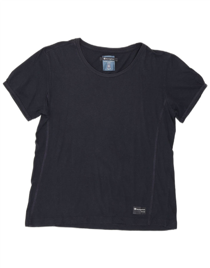 CHAMPION Dame T-Shirt Top UK 20 2XL Navy Blue