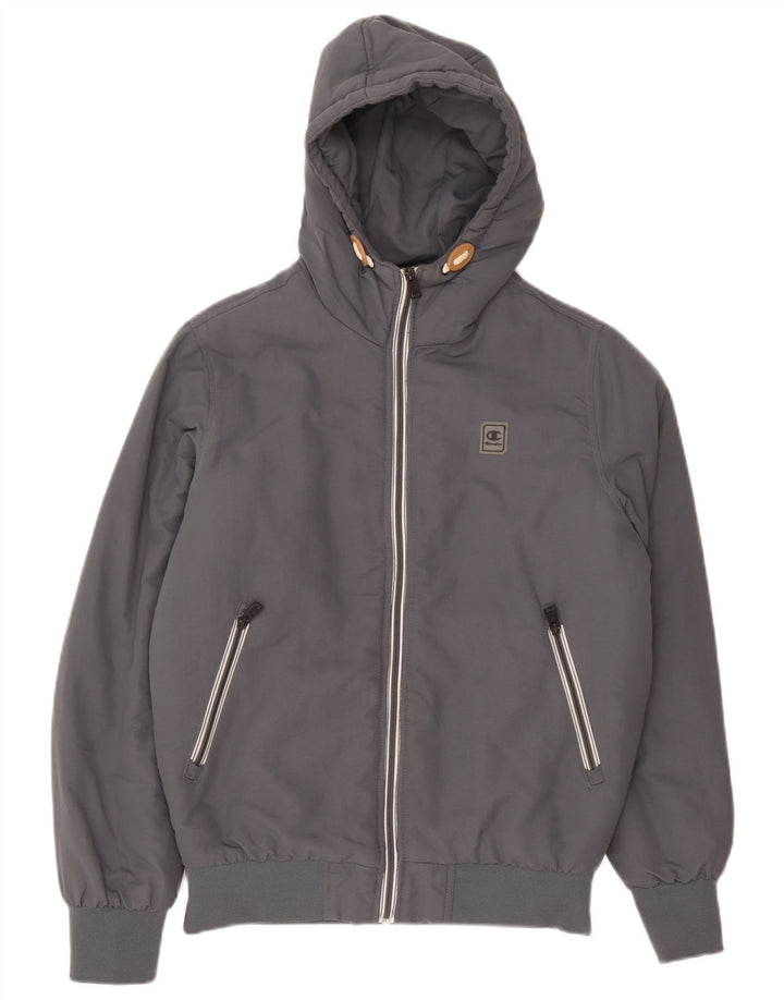 Champion Herre Hooded Bomber Jacket UK 36 Small Grey