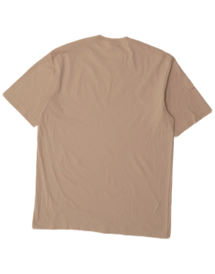 ADIDAS Mens Graphic T-Shirt Top Medium Beige Cotton