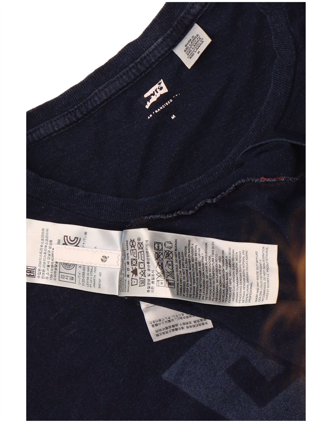Levi's Herre grafisk T-shirt Top Medium Navyblå Bomuld