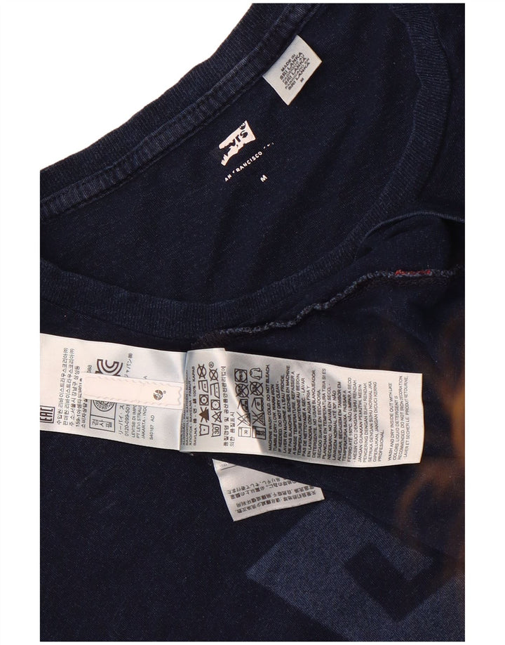 Levi's Herre grafisk T-shirt Top Medium Navyblå Bomuld