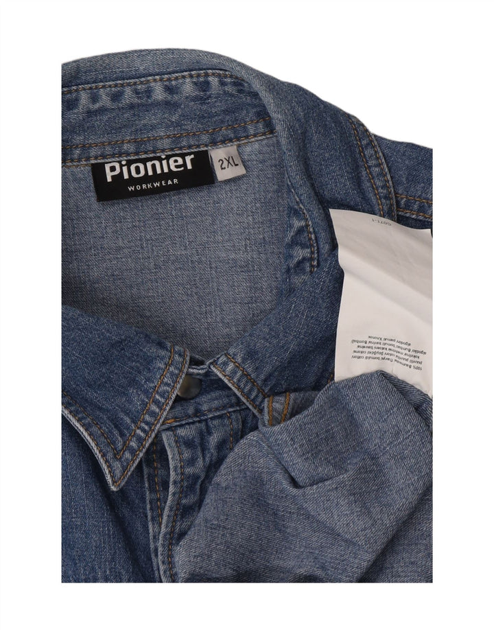 PIONEER Mens Denim Shirt 2XL Blue Cotton Vintage Pioneer and Second-Hand Pioneer from Messina Hembry 