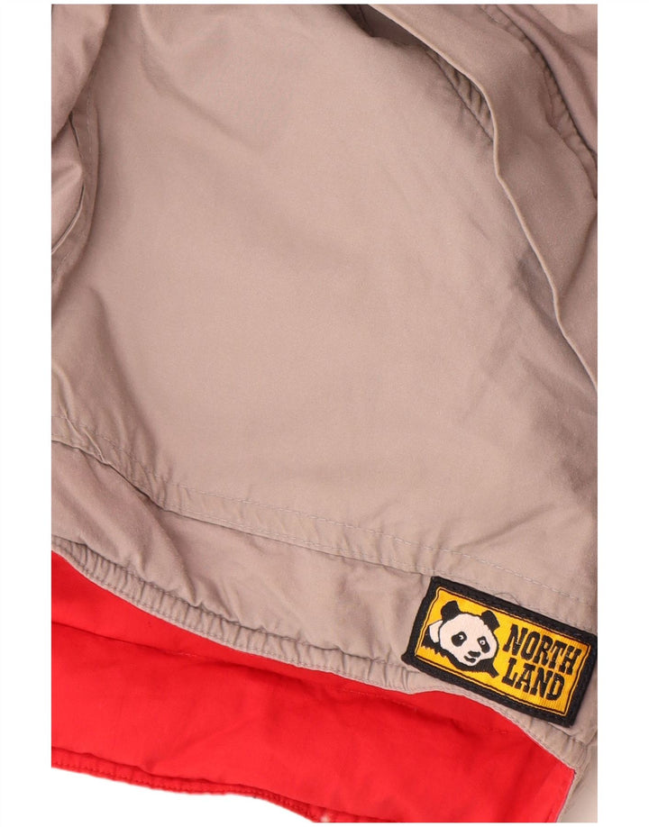 Vintage herre vendbar polstret Gilet UK 38 medium rød bomuld