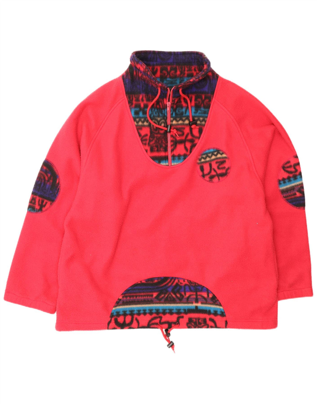 Anzoni herre lynlås hals fleece jumper XL rød geometrisk polyester