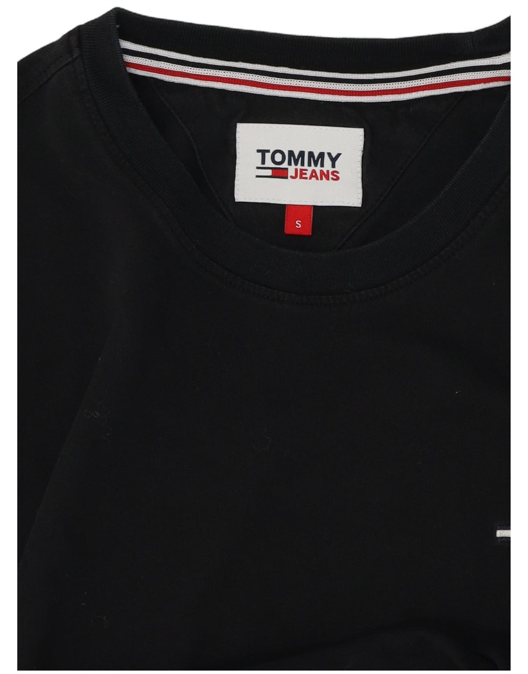 Tommy Hilfiger Herre T-Shirt Top Lille Sort Bomuld