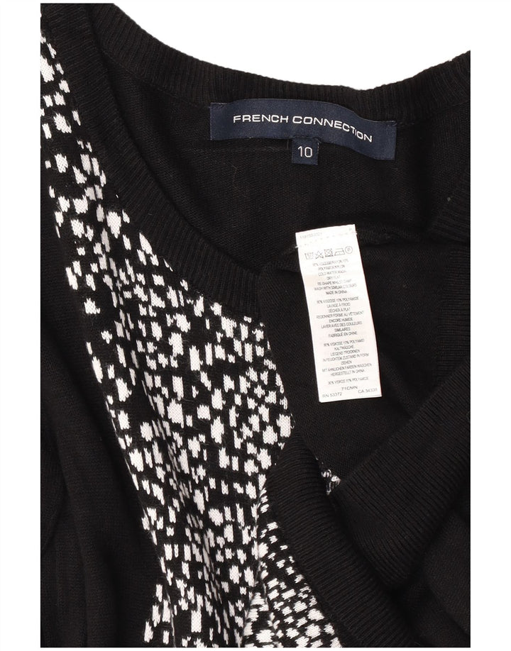 French Connection Dame Jumper Dress UK 10 Small Black Geometric