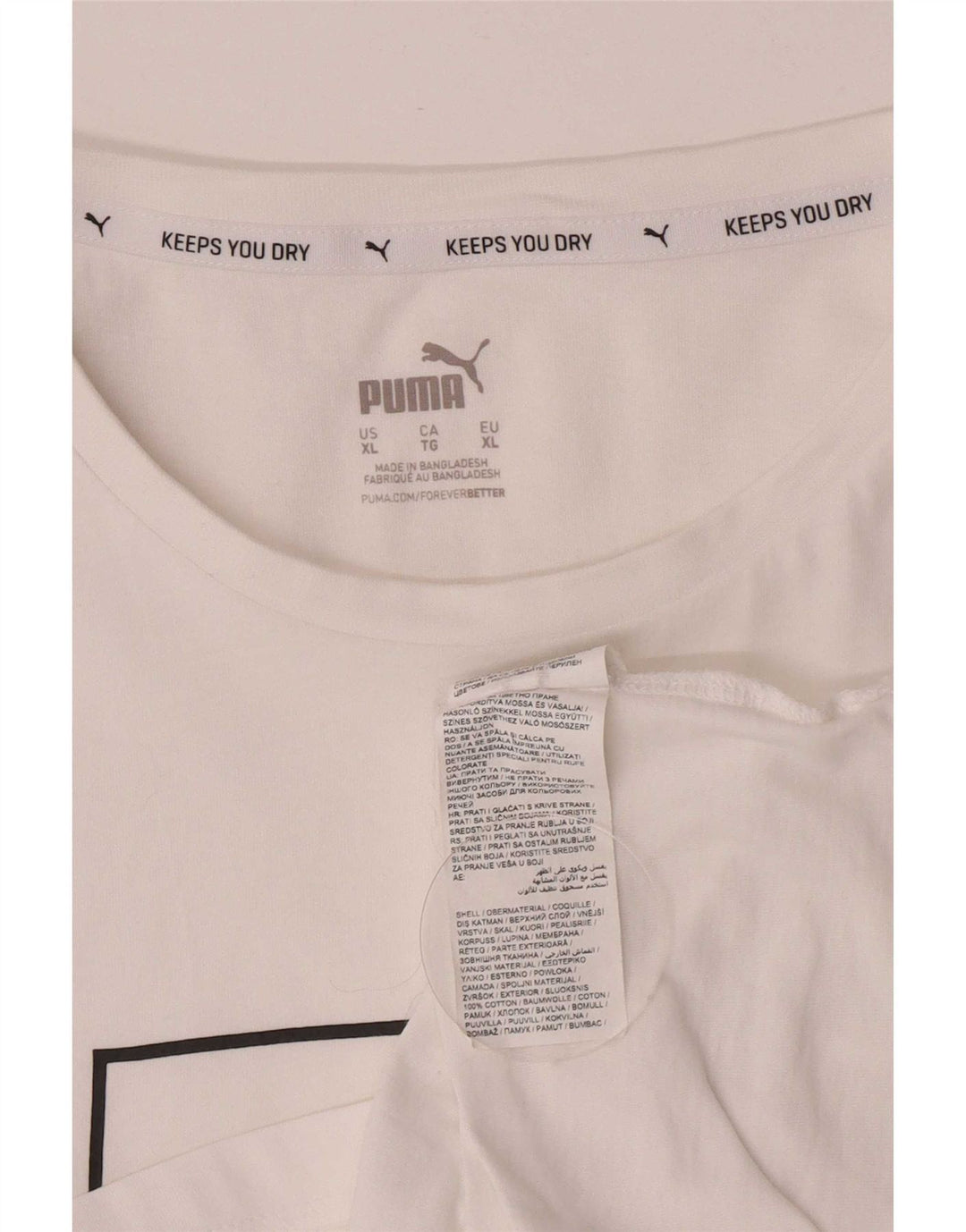 Puma Herre Grafisk T-Shirt Top XL Hvid Bomuld