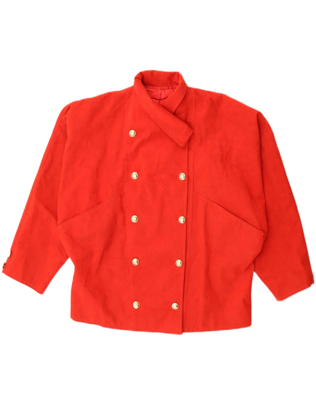 VINTAGE Dame Oversized Double Breasted Blazer Jacket UK 20 2XL Rød