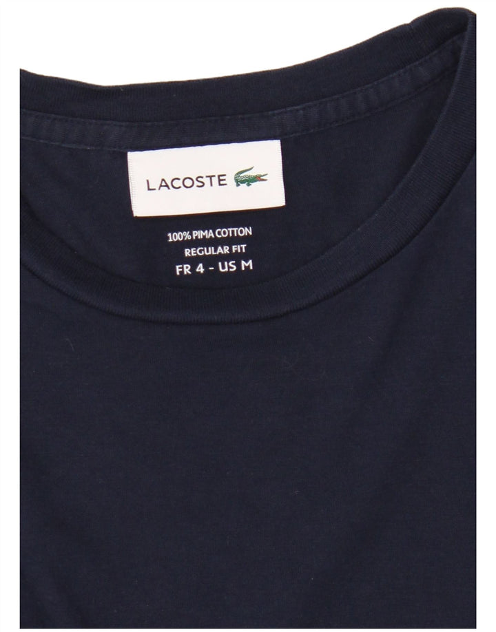 Lacoste Herre Regular Fit T-shirt Top Størrelse 4 Medium Marineblå Bomuld