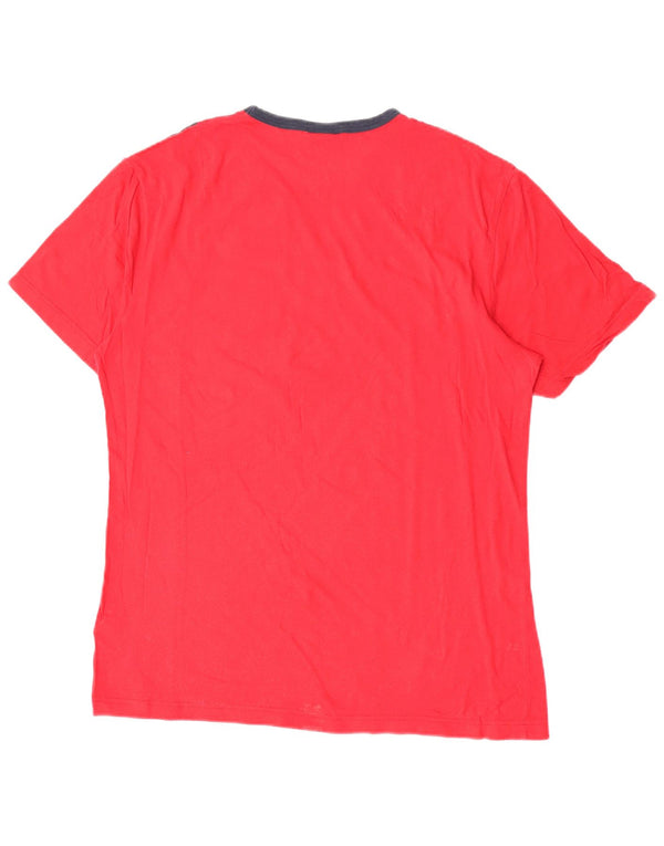 FILA Mens T-Shirt Top XL Red Colourblock Cotton
