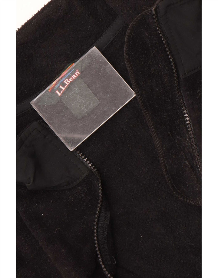 L.L.Bean Womens Fleece Jacket UK 16 Large Black Colourblock Polyester