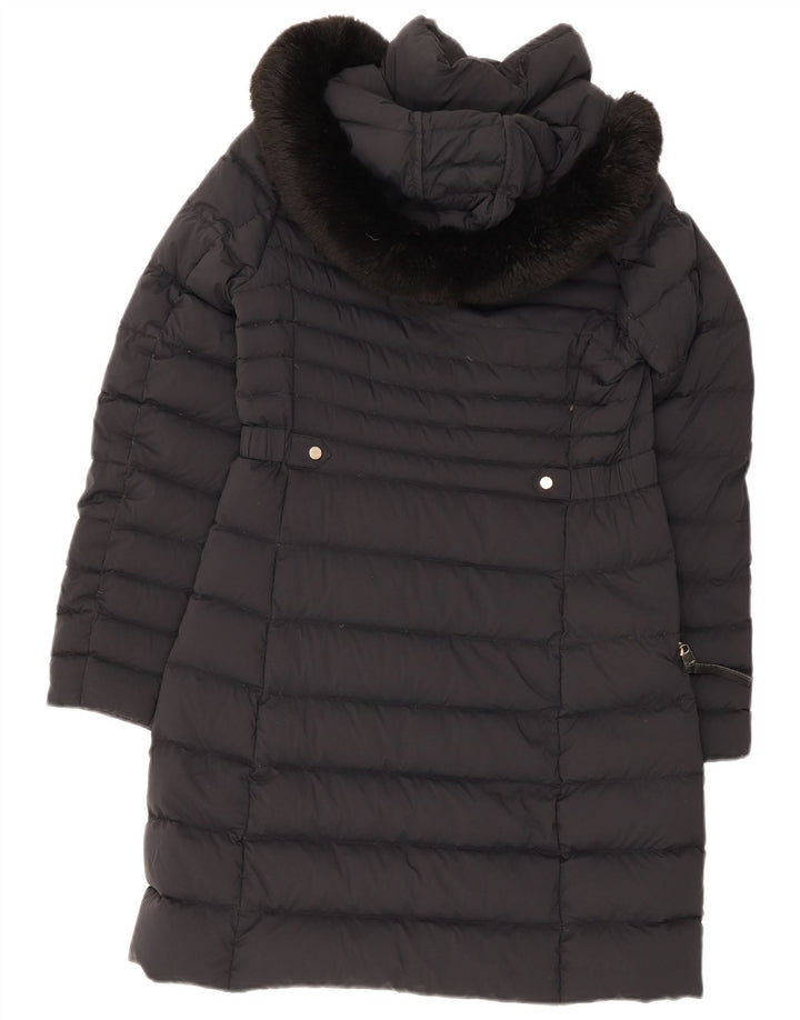 Tommy Hilfiger Dame Hætte Polstret Frakke UK 12 Medium Sort Polyamid