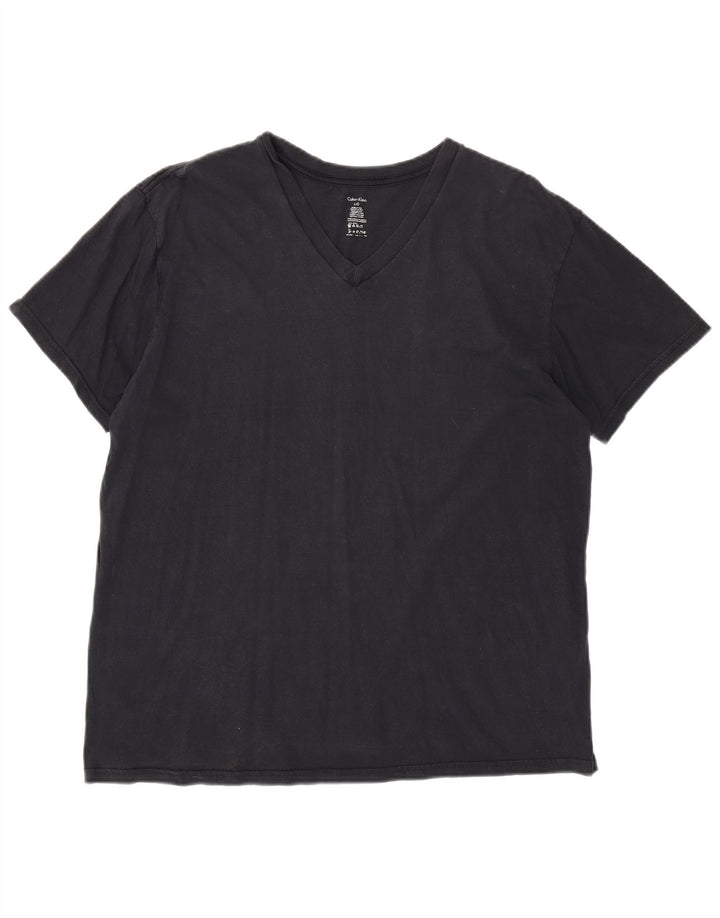 Calvin Klein Herre T-Shirt Top Stor Sort Bomuld