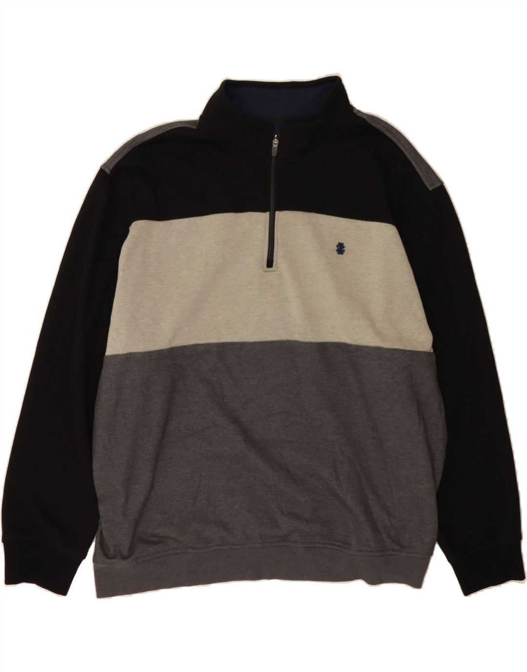 IZOD Mens Zip Neck Sweatshirt Jumper 3XL Multicoloured Colourblock Vintage Izod and Second-Hand Izod from Messina Hembry 