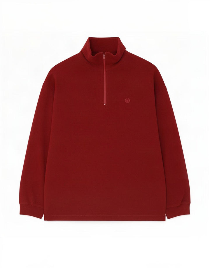 Sergio Tacchini Fleece Jumper med lynlås til mænd XL Maroon Polyester