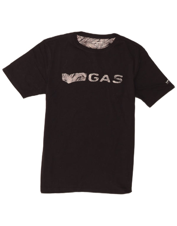 Gas Herre grafisk T-shirt top 2XL sort bomuld