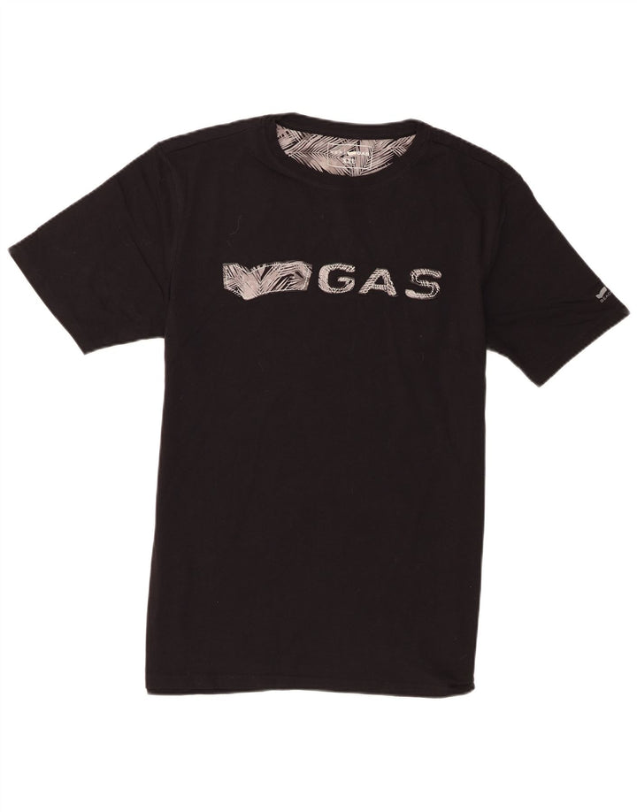 Gas Herre grafisk T-shirt top 2XL sort bomuld