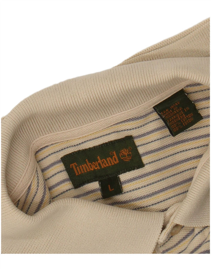 Timberland herre poloskjorte stor beige stribet bomuld