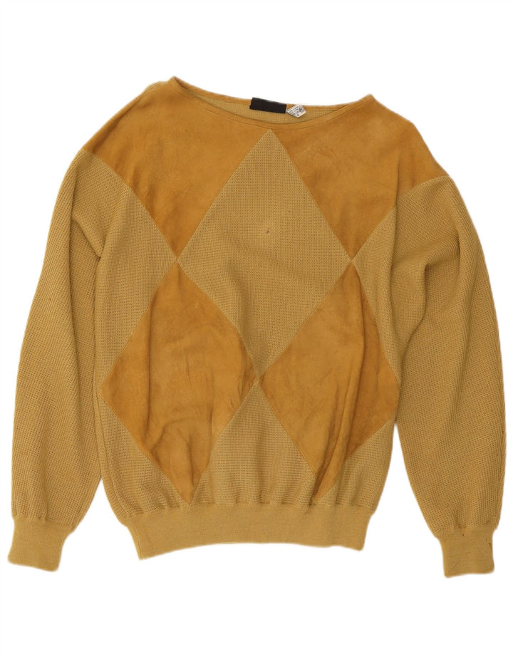 De Pletrl Herre Ruskind Boat Neck Jumper Sweater Medium Beige Argyle/Diamond