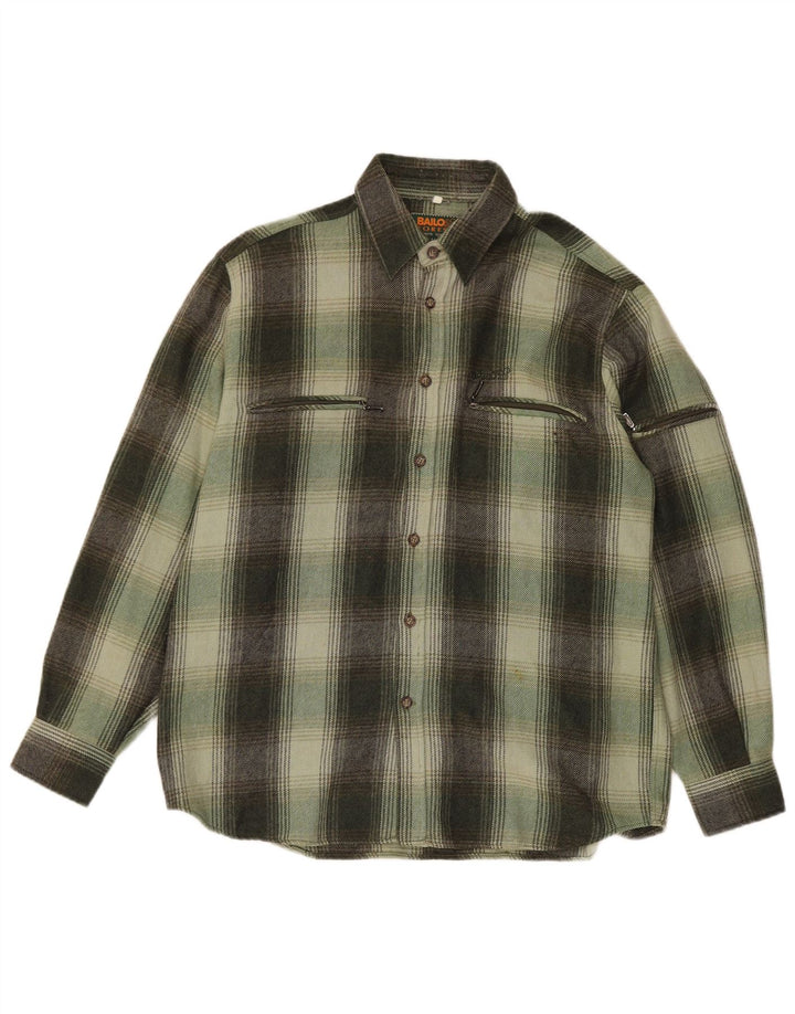 Bailo Herre Overshirt Skjorte Stor grøn ternet uld