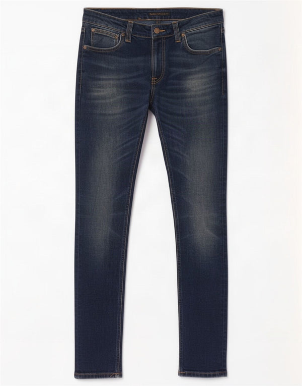 Nudie Mens Skinny Jeans W30 L32 Blue Cotton