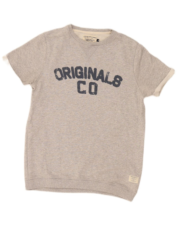 Jack & Jones Herre grafisk sweatshirt Jumper Medium Grey Flecked