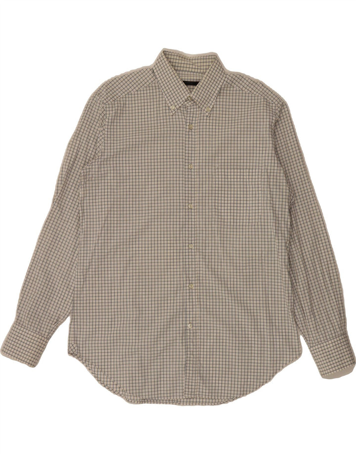 UNGARO Mens Shirt Size 42 16 1/2 Large Grey Check Cotton Vintage Ungaro and Second-Hand Ungaro from Messina Hembry 