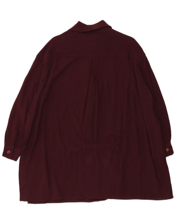Gigli Kvinders Oversized Langærmet Skjortekjole UK 10 Small Maroon Viscose