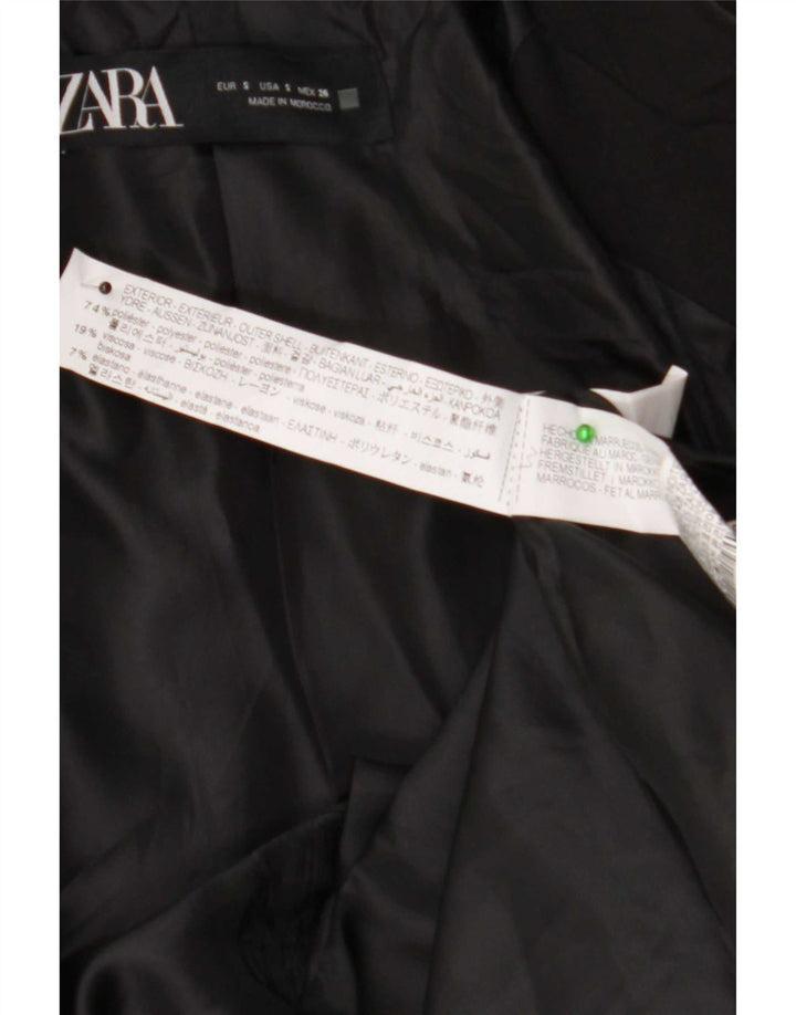 Zara Dobbeltradet blazerjakke til mænd UK 36 Small Black Polyester