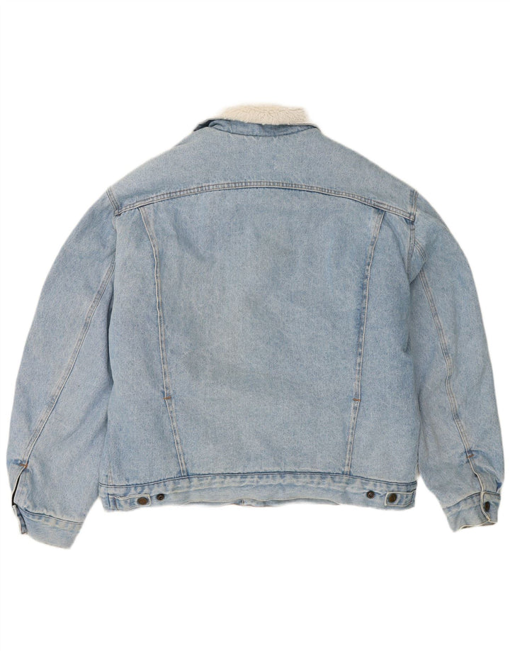 RIFLE Herre Sherpa Denim Jacket UK 44 2XL Blå Bomuld