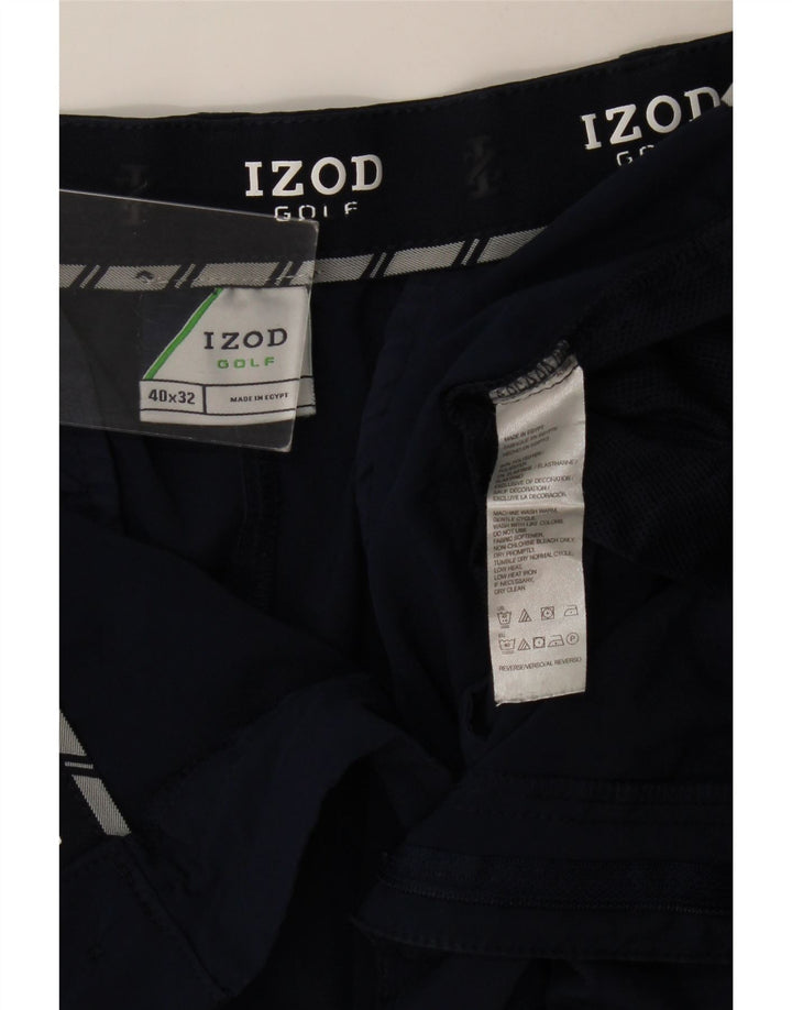 Izod Lige Chino-bukser til mænd W40 L30 Marineblå polyester