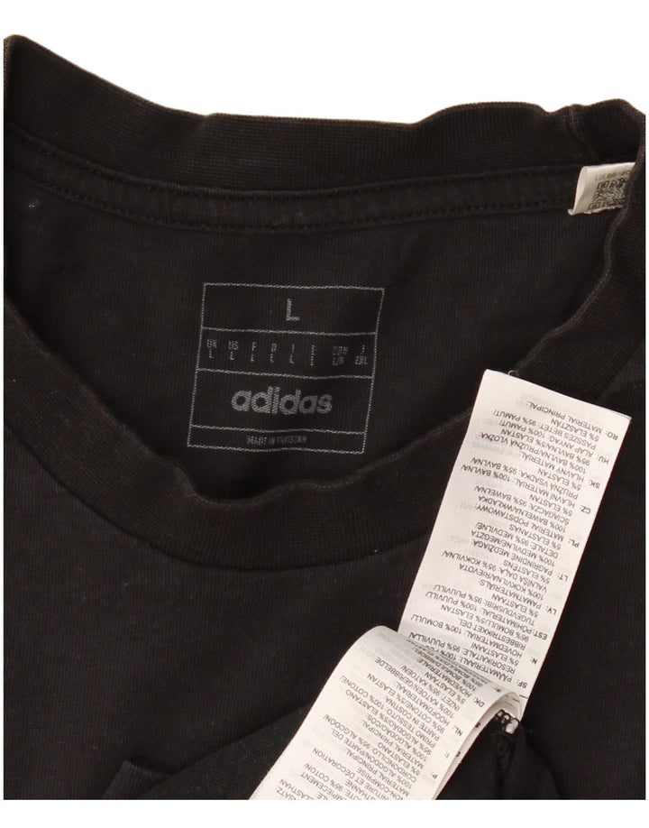 Adidas Grafisk T-shirt top til mænd, stor sort bomuld