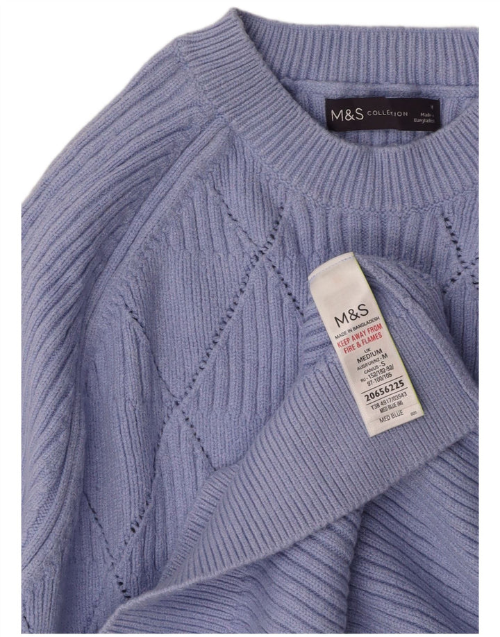 MARKS & SPENCER Dame sweater med rund hals DK 14 Medium Lilla