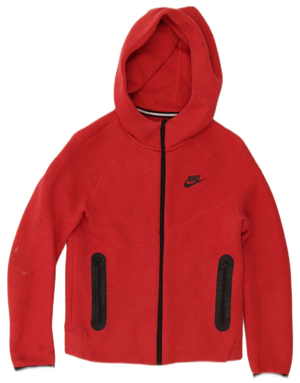 Nike hættetrøje med lynlås til drenge 10-11 år Medium rød bomuld