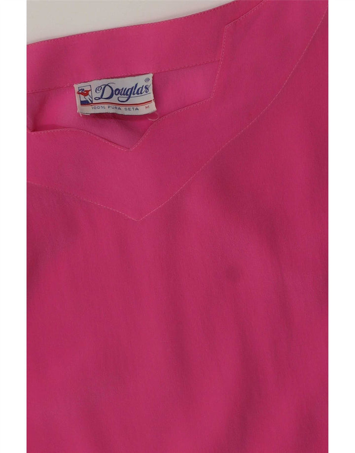 Douglas Dame ærmeløs bluse Top UK 14 Medium Pink Silke