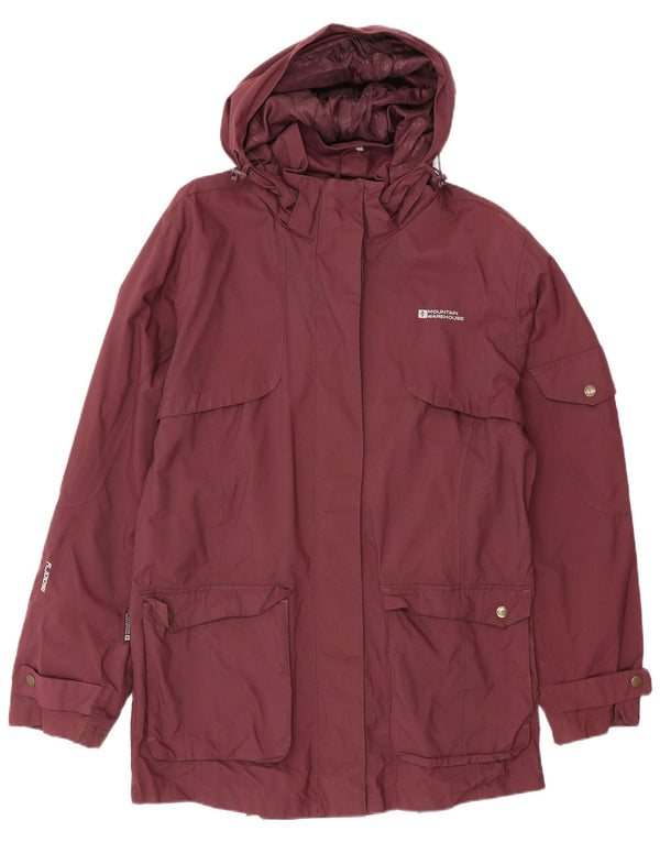 Mountain Warehouse Dame Regnfrakke med hætte UK 16 Stor Burgundy Nylon