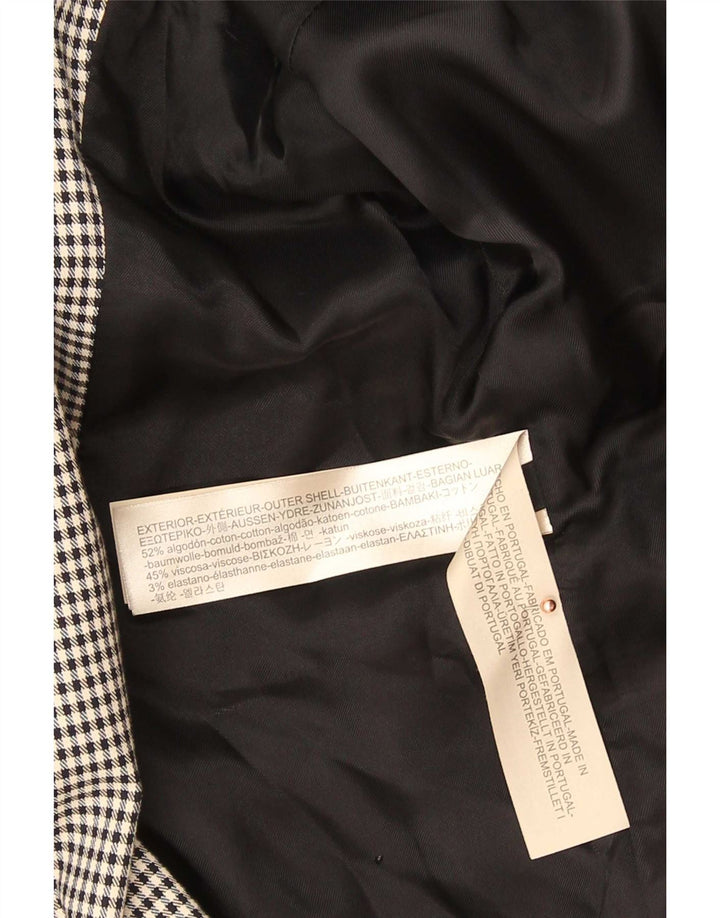 Massimo Dutti Dame 2-knaps blazerjakke EU 44 XL Sort Houndstooth