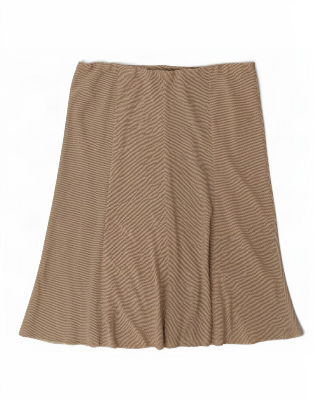 Marks & Spencer Dame Flared Skirt UK 18 XL W38 Beige Gingham Viscose