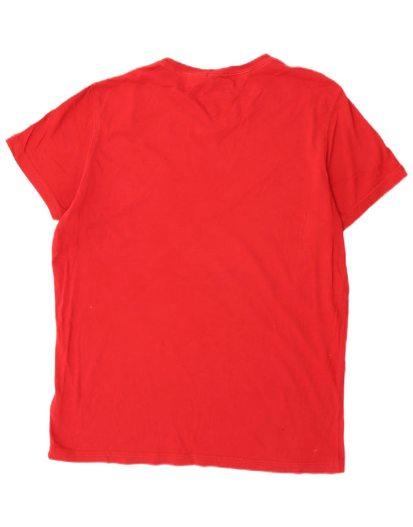Tommy Hilfiger Herre Grafisk T-Shirt Top XL Rød Bomuld