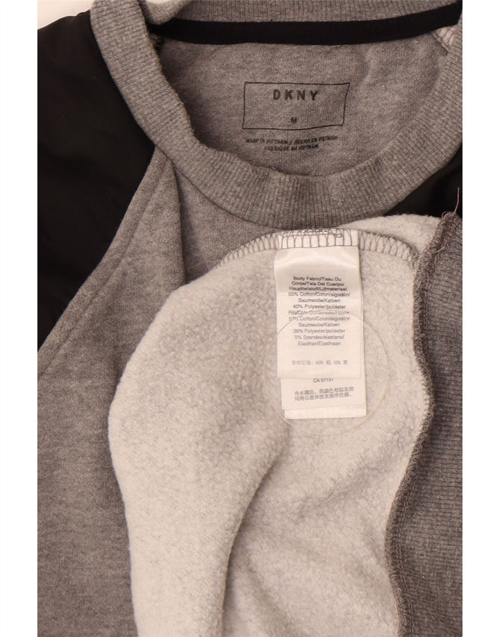 Dkny Herre Sweatshirt Jumper Medium Grå Colourblock Bomuld
