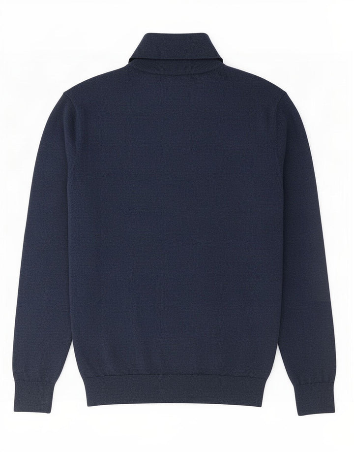 Besætningstøj Herre Rullehalstrøje Sweater Medium Navyblå Merinould
