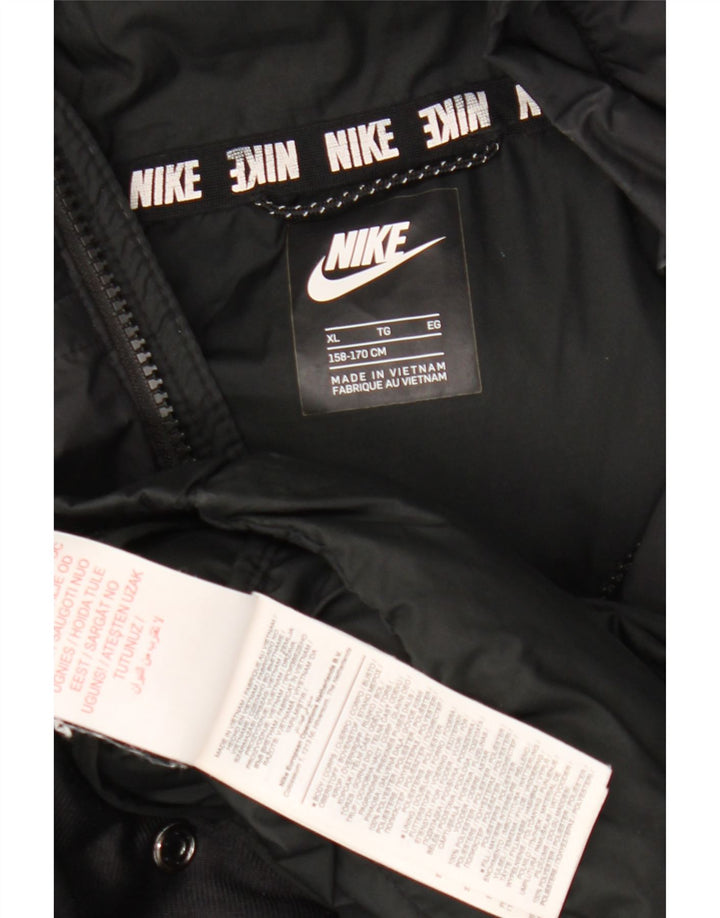 Nike drenge hættepolstret jakke 13-14 år XL sort polyester