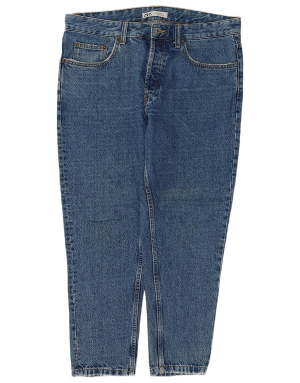 Zara Herre Tapered Jeans EU 44 Large W34 L27 Blå