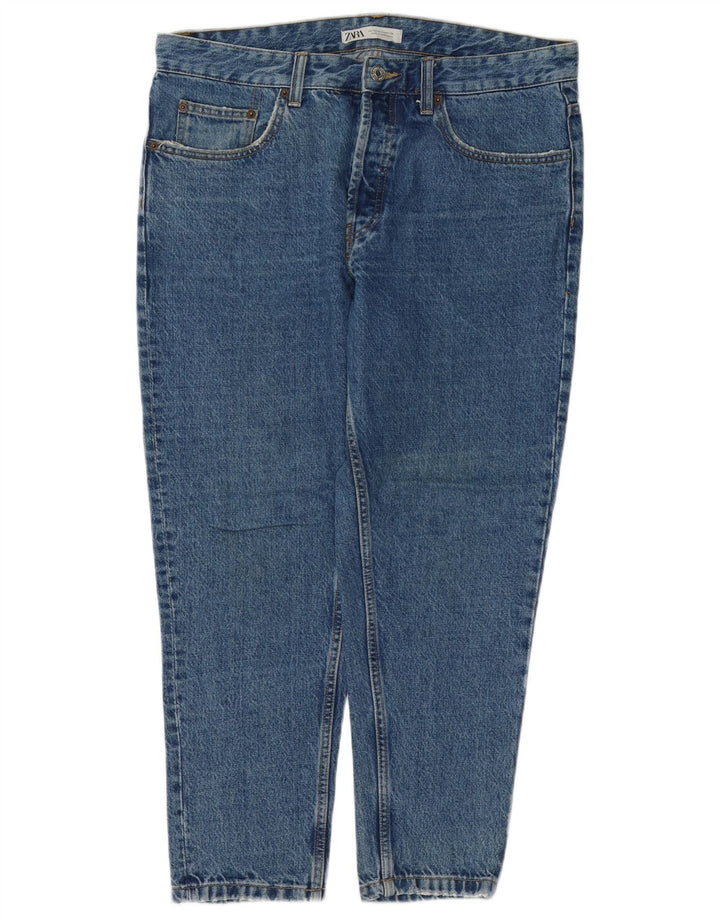 Zara Herre Tapered Jeans EU 44 Large W34 L27 Blå